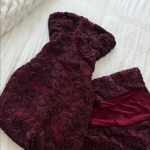 Elegant Burgundy Floral Dress